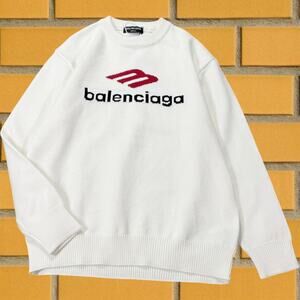 Classic Balenciaga White Sweaters Men's